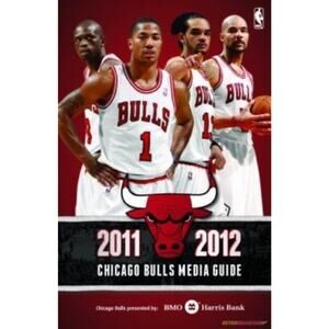 Chicago Bulls Media Guide 2011-2012 NBA Team Cover On 12x8in Metal Sign